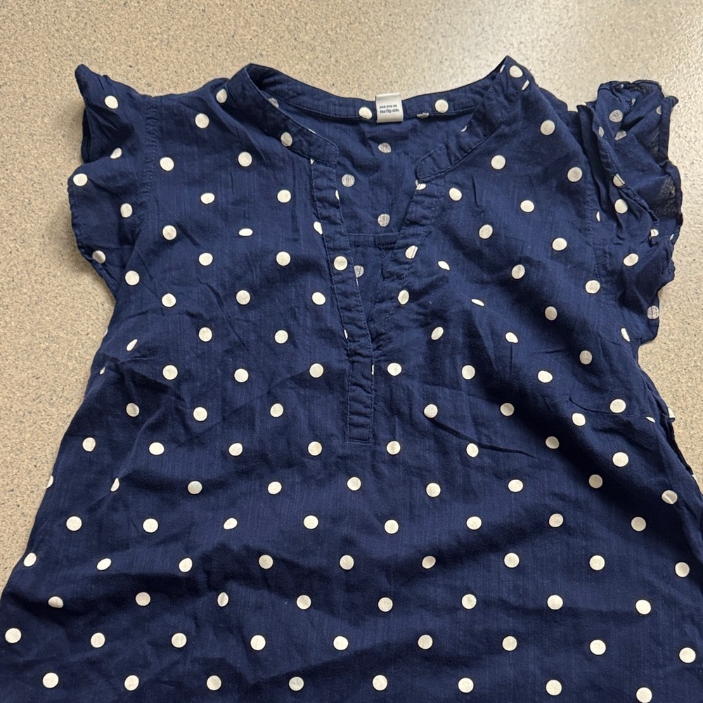 Old Navy Blue Top with White Dots